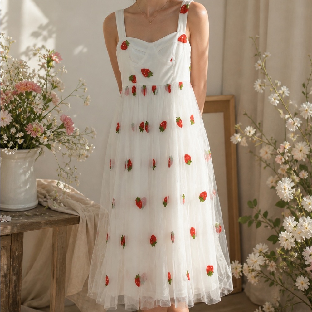 Strawberry Tulle Dress